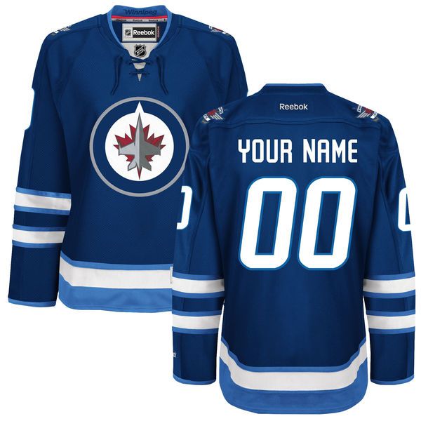 Reebok Winnipeg Jets Womens Custom Premier Home NHL Jersey - Navy Blue